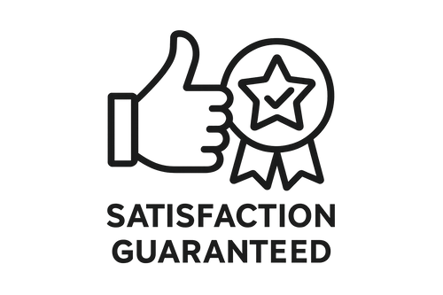 Satisfaction Guaranteed icon with thumbs up and star